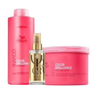 KIT WELLA PROFESSIONALS INVIGO COLOR BRILLIANCE PROFISSIONAL - SHAMPOO E MáSCARA E ÓLEO