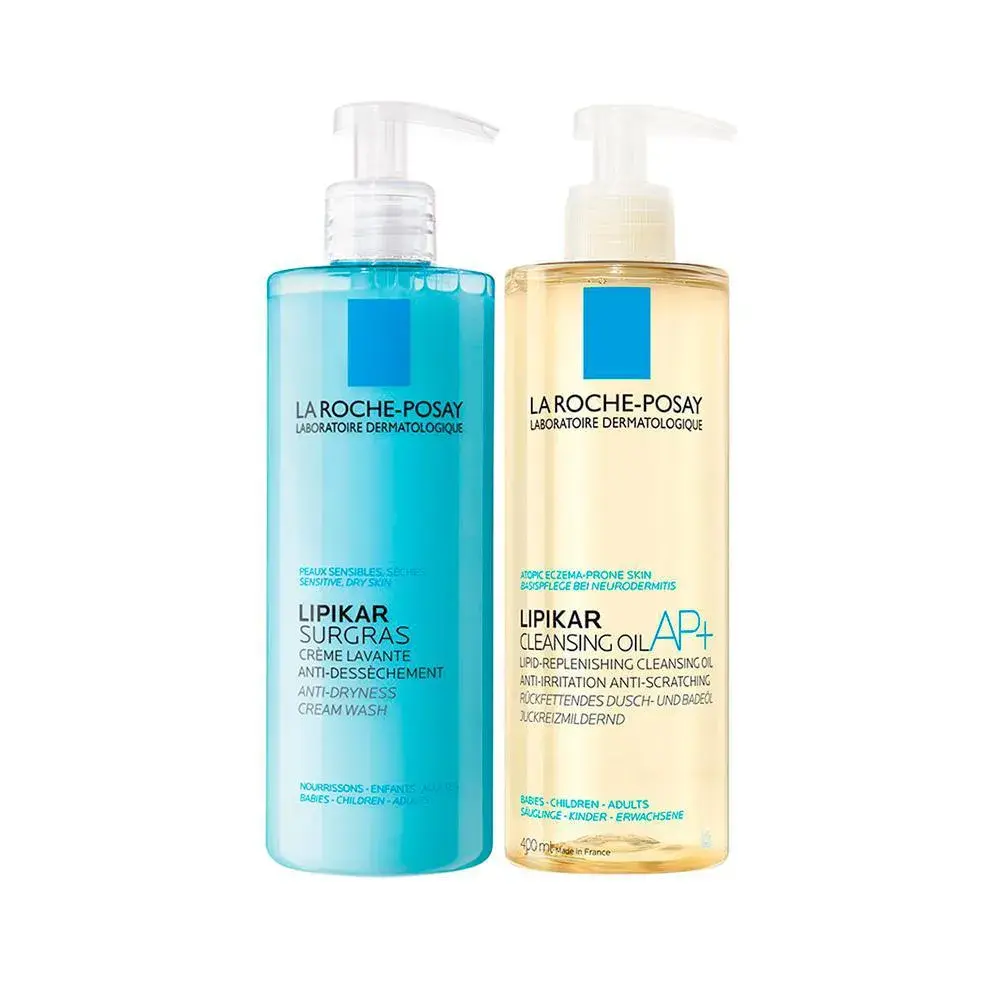 KIT CORPORAL LA ROCHE-POSAY LIPIKAR - SABONETE LíQUIDO CORPORAL E ÓLEO DE LIMPEZA 400ML