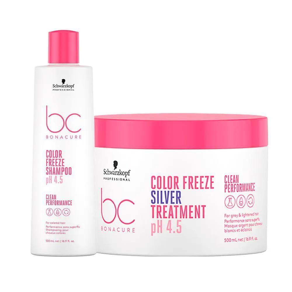 KIT CAPILAR SHAMPOO SCHWARZKOPF PROFESSIONAL BC BONACURE COLOR FREEZE - SHAMPOO E MáSCARA MATIZADORA