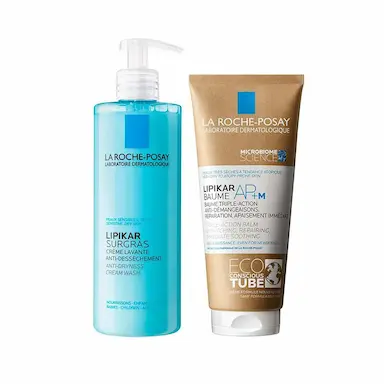 KIT CORPORAL LA ROCHE-POSAY LIPIKAR - SABONETE LíQUIDO CORPORAL E CREME HIDRATANTE CORPORAL ECO TUBE 200ML