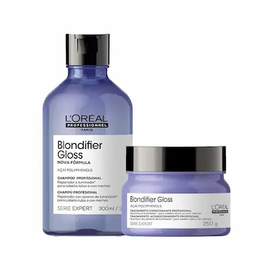 KIT L'ORéAL PROFESSIONNEL SERIE EXPERT BLONDIFIER GLOSS - SHAMPOO E MáSCARA