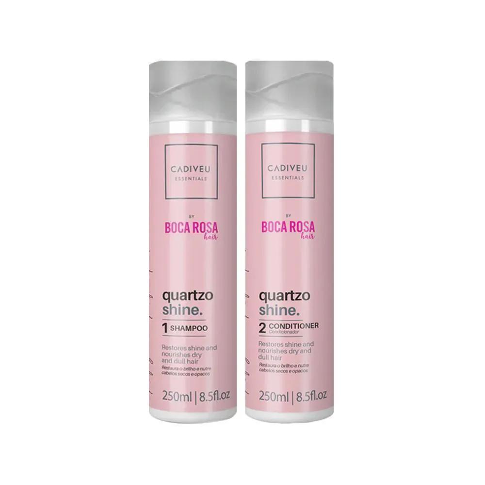 KIT CADIVEU ESSENTIALS BOCA ROSA QUARTZO SHINE S- SHAMPOO E CONDICIONADOR