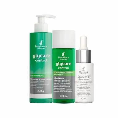KIT FACIAL MANTECORP GLYCARE - GEL E SOLUçãO E SéRUM REJUVENESCEDOR 30 ML