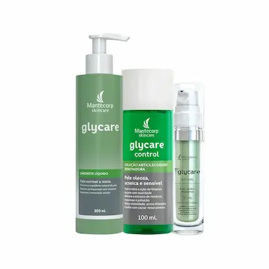 KIT FACIAL MANTECORP GLYCARE - SABONETE E SOLUçãO E SéRUM