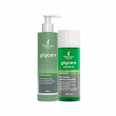 KIT FACIAL MANTECORP GLYCARE - SABONETE DE LIMPEZA E SOLUçãO 100ML