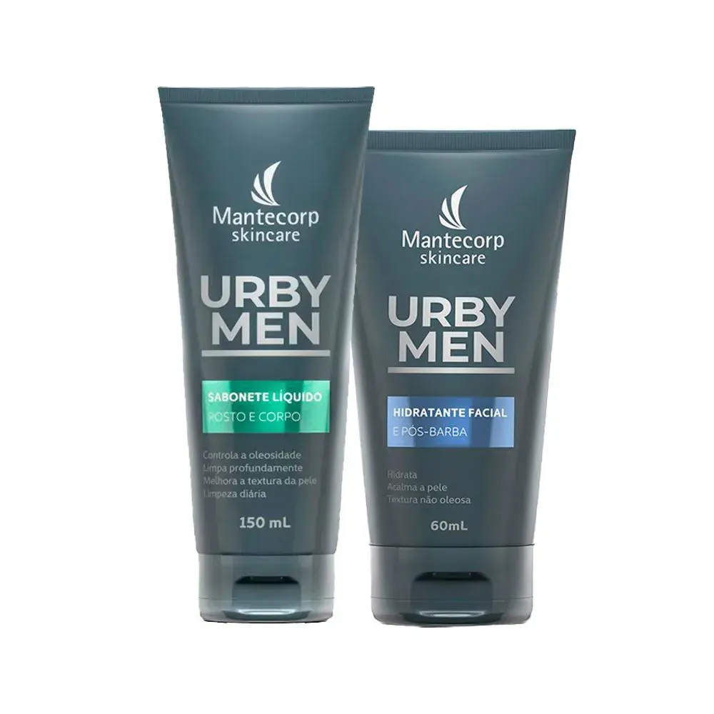 KIT FACIAL MANTECORP MASCULINO - SABONETE LíQUIDO CORPO E ROSTO E HIDRATANTE
