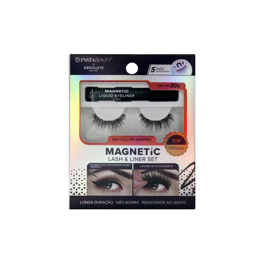 ABSOLUTE NEW YORK ISTABEAUTY MAGNETIC 705 CíLIOS POSTIçOS CURTO PRETO 1 PAR