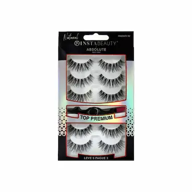 ABSOLUTE NEW YORK PACK TANJANITE 502 CíLIOS POSTIçOS LONGO NATURAL PRETO 5 PARES