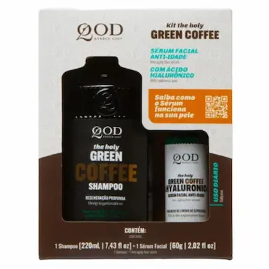 KIT SHAMPOO CAFé VERDE 220 ML + SERUM FACIAL COM ÁCIDO HIALURôNICO 60 G