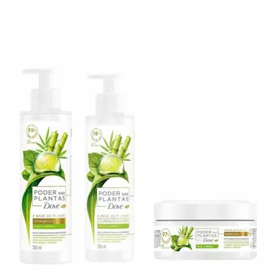 KIT DOVE PODER DAS PLANTAS FORÇA SHAMPOO + CONDICIONADOR + MÁS - BAMBU