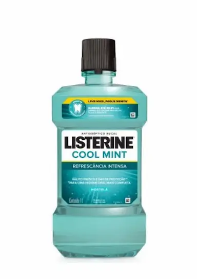 ANTISSéPTICO BUCAL LISTERINE COOL MINT REFRESCâNCIA INTENSA SEM ÁLCOOL 1L