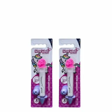 KIT 2 NOSE WASH SERINGA PARA LAVAGEM NASAL 10ML ROSA UNICóRNIO