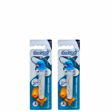 KIT 2 NOSE WASH SERINGA PARA LAVAGEM NASAL 10ML - TUBARãO AZUL