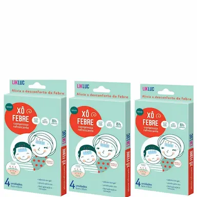 KIT C/3 XÔ FEBRE - COMPRESSAS REFRESCANTES PARA ALÍVIO DA FEBRE – LIKLUC