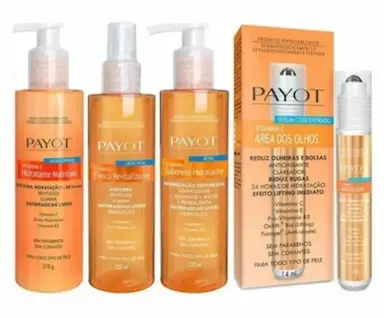 KIT PAYOT CUIDADO COM A PELE VITAMINA C – HIDRA 210G + SABONETE 220ML+ TÔNICO 220ML + SÉRUM 14ML - 4 PRODUTOS