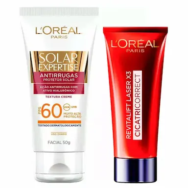 KIT LOREAL PARIS P/SOLAR EXPERTISE FPS60 + REVITALIFT CORRECT
