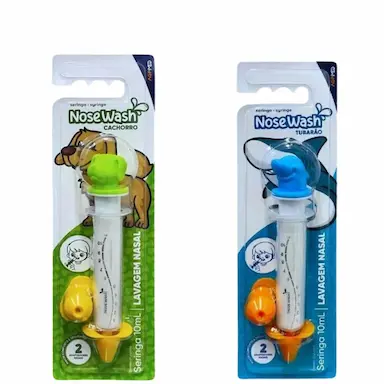 KIT 2 SERINGA NOSEWASH PARA LAVAGEM NASAL 10ML – AZUL – VERDE