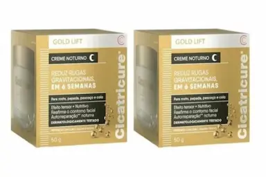 KIT C/2 CICATRICURE GOLD LIFT CREME NOTURNO - 50G