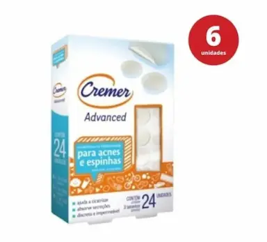 KIT C/6 CURATIVO PARA ACNE/ESPINHAS CREMER - CX C/ 24 UNID