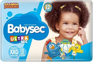 FRALDA BABYSEC ULTRASEC GALINHA PINTADINHA XXG 12 UNIDADES