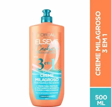 CREME MILAGROSO 3 EM 1 ELSEVE CACHOS LONGOS DOS SONHOS 500ML