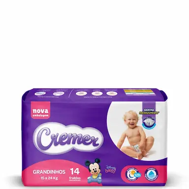 FRALDA CREMER JUMBO TAMANHO GRANDINHOS - 14 UNIDADES