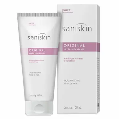 LOÇÃO HIDRATANTE SANISKIN ORIGINAL PARA PELE SECA E EXTREMAMENTE SECA COM 100ML