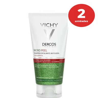 KIT C/2 VICHY DERCOS MICRO PEEL SHAMPOO ESFOLIANTE ANTICASPA 150G