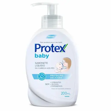 SABONETE LÍQUIDO INFANTIL PROTEX BABY CABEÇA AOS PÉS COM 200ML