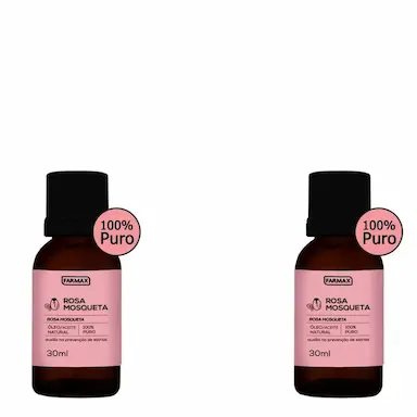 KIT 2 ÓLEO DE ROSA MOSQUETA PURO FARMAX 30ML
