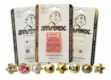 KIT 3 BRINCOS STUDEX SORTIDOS