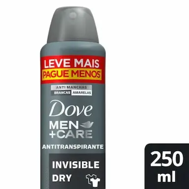 DESODORANTE ANTITRANSPIRANTE AEROSOL DOVE MEN+ CARE INVISIBLE DRY COM 250ML