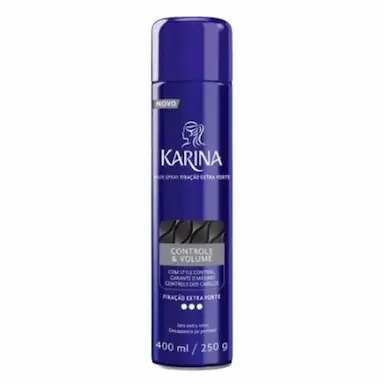 SPRAY FIXADOR PARA CABELO KARINA CONTROLE &amp;amp;AMP; VOLUME FIXAÇÃO EXTRA FORTE 400ML