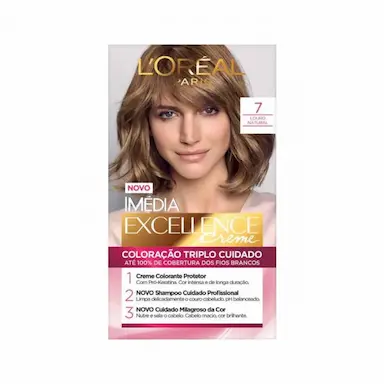 TINTURA IMÉDIA EXCELLENCE CREME L`ORÉAL PARIS - COR 7 LOURO NATURAL