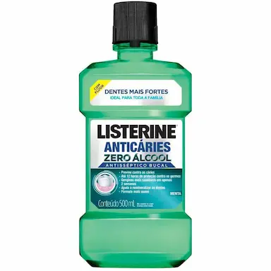 ENXAGUANTE ANTISSÉPTICO BUCAL LISTERINE ANTICÁRIES ZERO ÁLCOOL 500ML