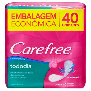 PROTETOR DIÁRIO CAREFREE TODODIA SEM PERFUME 40 UNIDADES