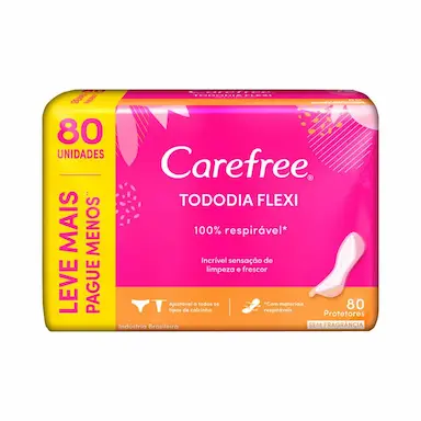 PROTETOR DIÁRIO CAREFREE TODODIA FLEXI SEM PERFUME PAGUE 60 E LEVE 80 UNIDADES