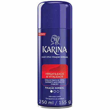 HAIR SPRAY KARINA VERSATILIDADE &amp;amp;AMP; VITALIDADE FIXAÇÃO NORMAL 250ML