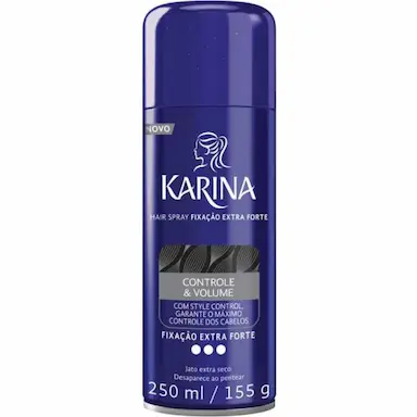 HAIR SPRAY KARINA CONTROLE &amp;amp;AMP; VOLUME FIXAÇÃO EXTRA FORTE 250ML