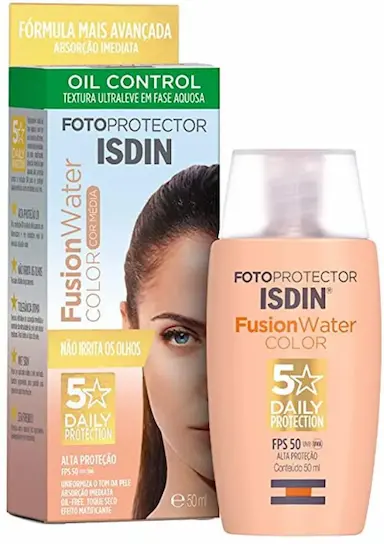 PROTETOR SOLAR FACIAL ISDIN FOTOPROTECTOR FUSION WATER COLOR MÉDIA FPS50+ -50ML
