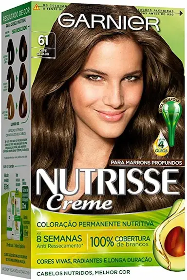TINTURA PERMANENTE NUTRISSE CREME 61 CAFé GELADO
