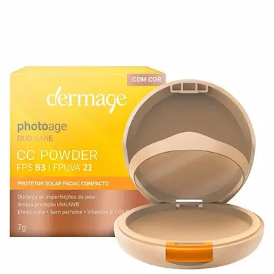 PROTETOR SOLAR COMPACTO DERMAGE PHOTOAGE CC POWDER FPS63 MéDIO 7G - xpto