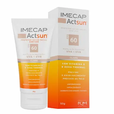 PROTETOR SOLAR IMECAP ACTSUN FPS60 PELE CLARA COM 50G