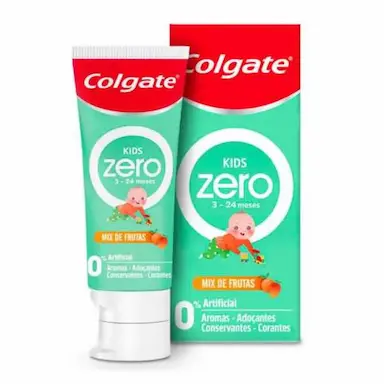 PASTA DE DENTE COLGATE ZERO KIDS 3-24 MESES MIX DE FRUTAS SEM FLÚOR 50G