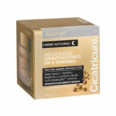 CREME FACIAL ANTIRRUGAS CICATRICURE GOLD LIFT NOTURNO 50G