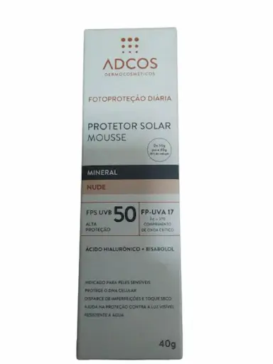 PROTETOR SOLAR ADCOS MOUSSE FPS50 TONAL NUDE 40G