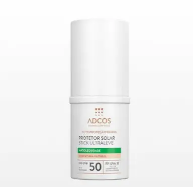 PROTETOR SOLAR FACIAL COR BEIGE ADCOS FOTOPROTEçãO DIáRIA STICK ULTRALEVE FPS50 15G