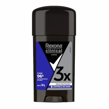 DESODORANTE REXONA MEN CLINICAL CLEAN ANTITRANSPIRANTE MASCULINO 96H CREME 58G