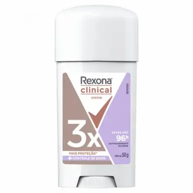 DESODORANTE REXONA CLINICAL EXTRA DRY ANTITRANSPIRANTE 96H CREME 58G