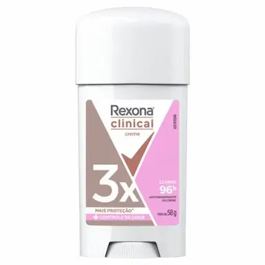 DESODORANTE REXONA CLINICAL CLASSIC ANTITRANSPIRANTE 96H CREME 58G